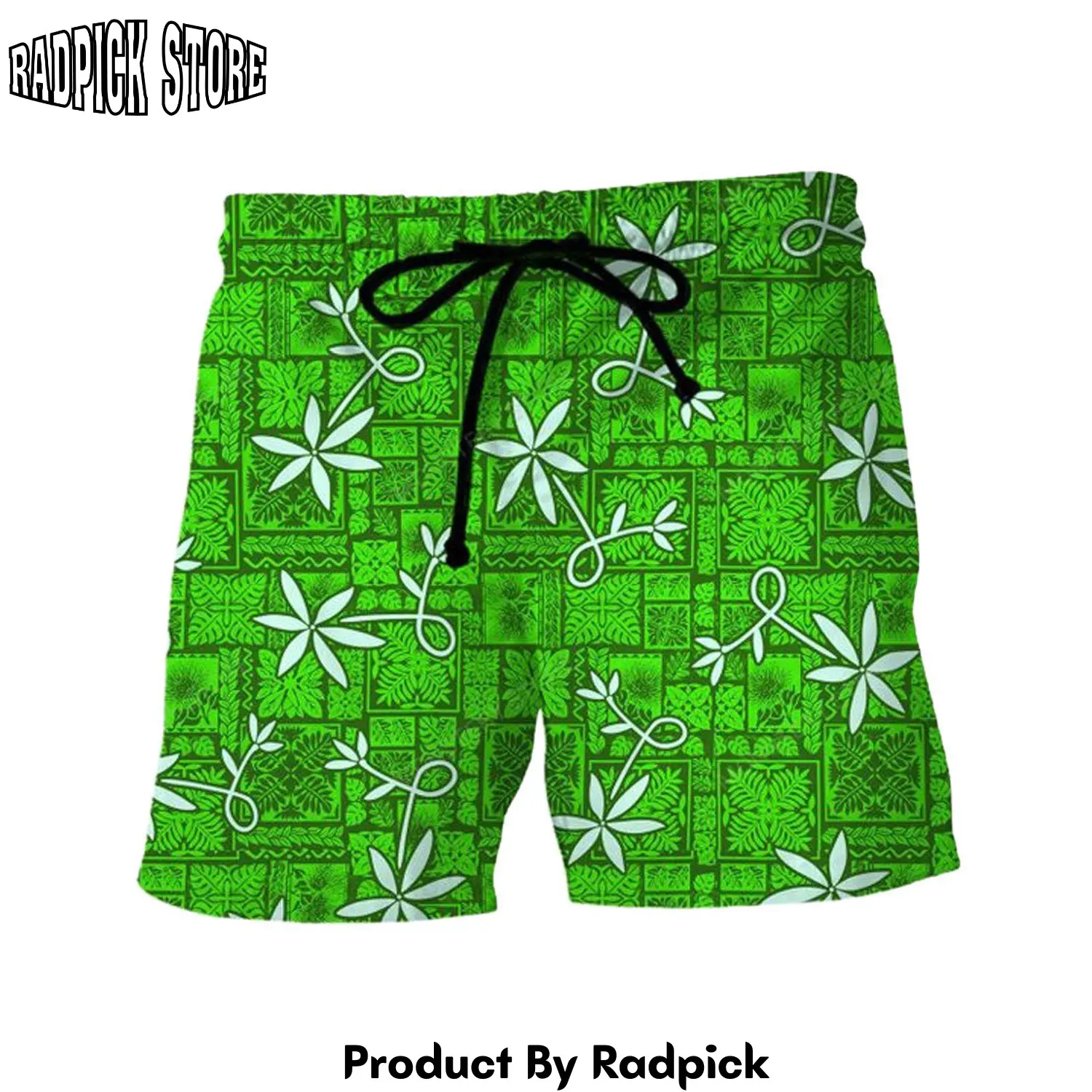 Radpick 3d elv prl green hawaii shorts rp631538